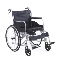 Кресло-коляска MET STADIK 200 WC, артикул 17316, с санитарным оснащением, сиденье из кожзама, ширина сиденья 42 см, колеса пневматические