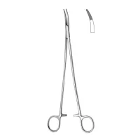 Зажим кровоостанавливающий зубчатый изогнутый 240 мм Hilbro 14.0294.24