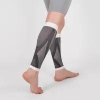 Гетры компрессионные IDEALISTA ID-213 для спорта 1 класс компресии бело-серые 