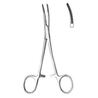 Зажим кровоостанавливающий с атравматической нарезкой изогнутый 160 мм Hilbro 34.0127.16