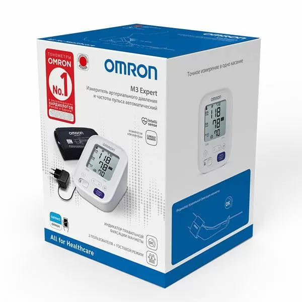 Тонометр автоматический на плечо OMRON M3 Expert с манжетой 22-42 см и адаптером (HEM-7154-ALRU)