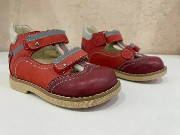 Туфли ортопедические детские TW-224-2 с закрытым носком бордово-красные, размер 21 % 