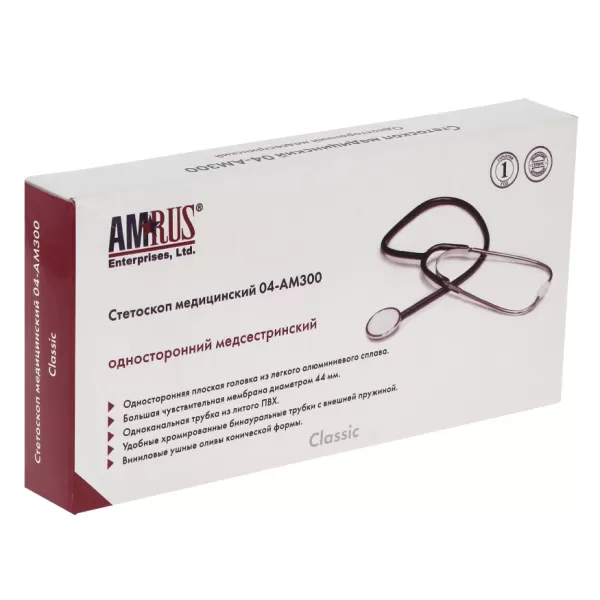 Стетоскоп медицинский односторонний Amrus 04-AM300 