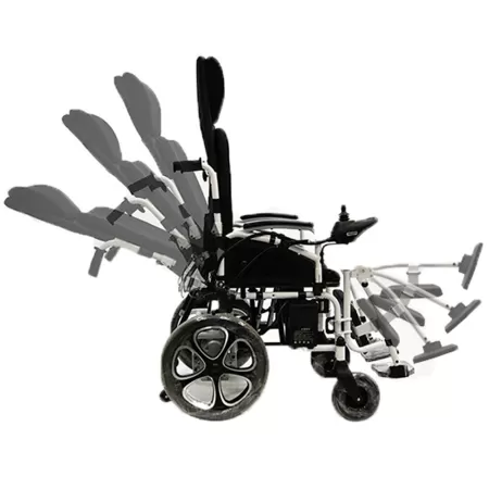 Кресло-коляска с электроприводом MET COMFORT 85 складная, с регулировкой угла наклона спинки и подножек