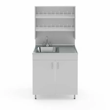 Стол лабораторный с мойкой и сушилкой НВ-800 МО (800×600×1650)