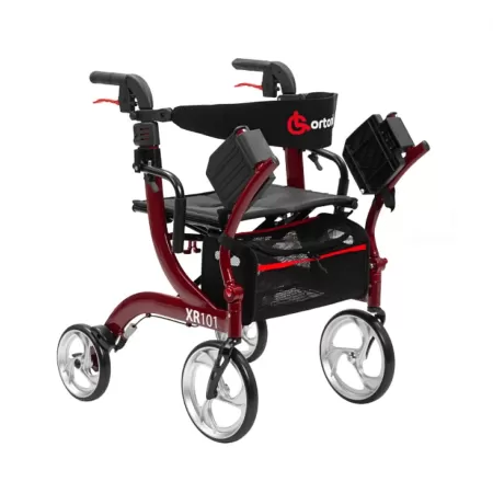 Ходунки-роллаторы ORTONICA XR101 с функцией трансформации в кресло-каталку, красные