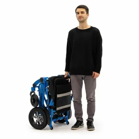 Кресло-коляска с электроприводом MET Compact 35 с алюминиевой рамой, синяя
