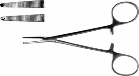 Зажим Кохера к/о 1х2 зубый, зубчатый, прямой д/новор., 125 мм ТМ-З-117