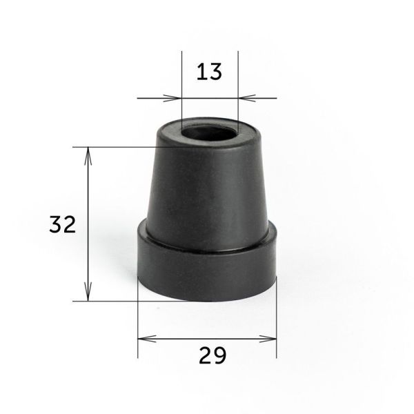 Насадка для трости Barry Viva 13/BL, 13мм, черная