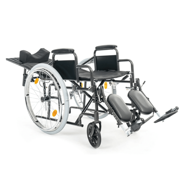 Кресло-коляска МЕТ PARTNER с регулировкой угла наклона спинки и подножек, ширина сиденья 45 см, колеса пневматические