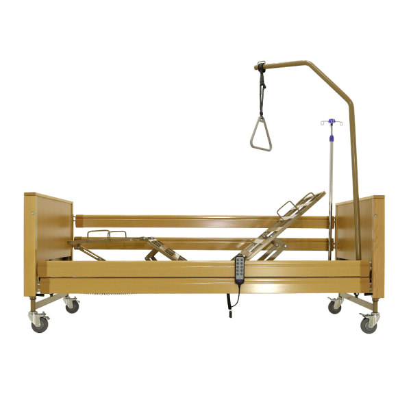 Кровать электрическая MED-MOS YG-1 ЛДСП светлое дерево с металлическими ламелями и регулировкой высоты