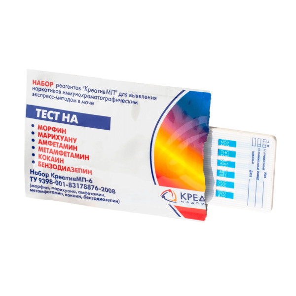 Тесты по моче КреативМП-6 на 6 видов наркотиков, 20 шт