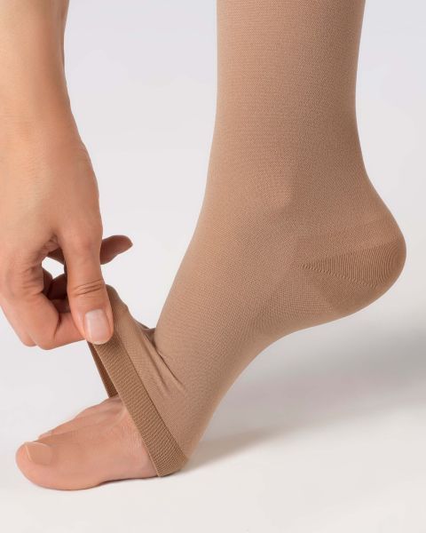 Чулки компрессионные OFA BAMBERG Classic унисекс 1 класс компрессии с открытым носком и гладкой резинкой цвет бежевый 