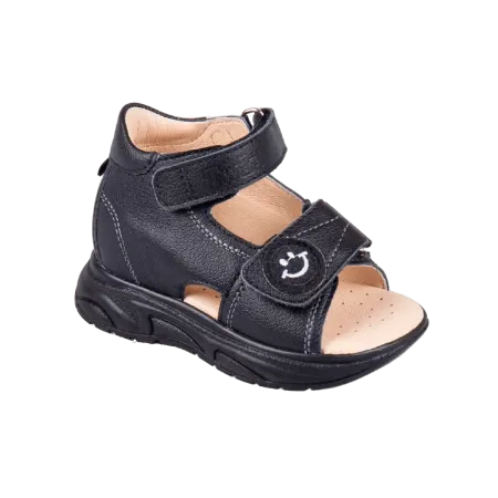 Сандалии ортопедические детские TWIKI TW-141-1 кожаные с открытым носом цвет черный
