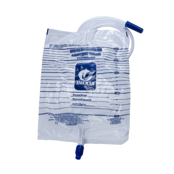 Мочеприемник прикроватный INEKTA 2000 мл с прямым краном, стерильный
