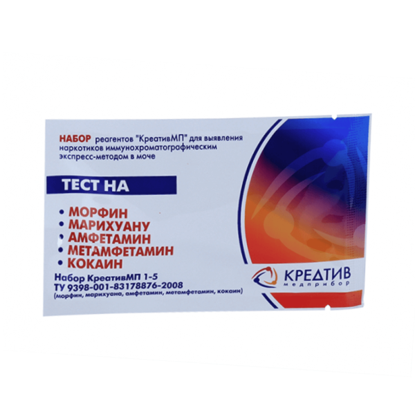 Тесты по моче КреативМП-5 на 5 видов наркотиков, 20 шт